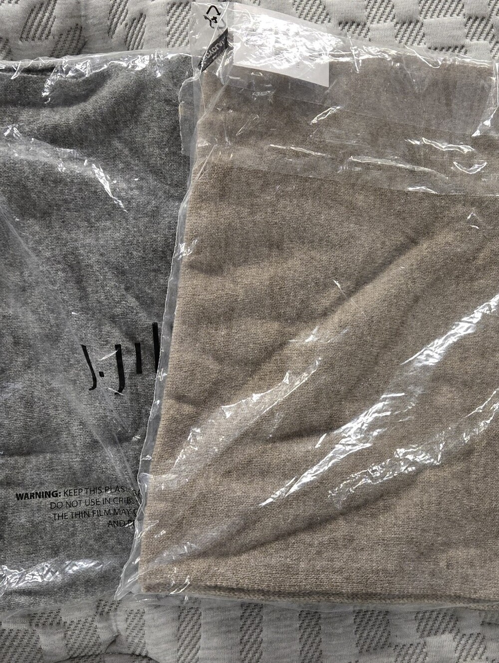 J.Jill 100% Cashmere Infinity Scarves in Brown & Gray NWT